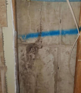 basement wall crack leaking water