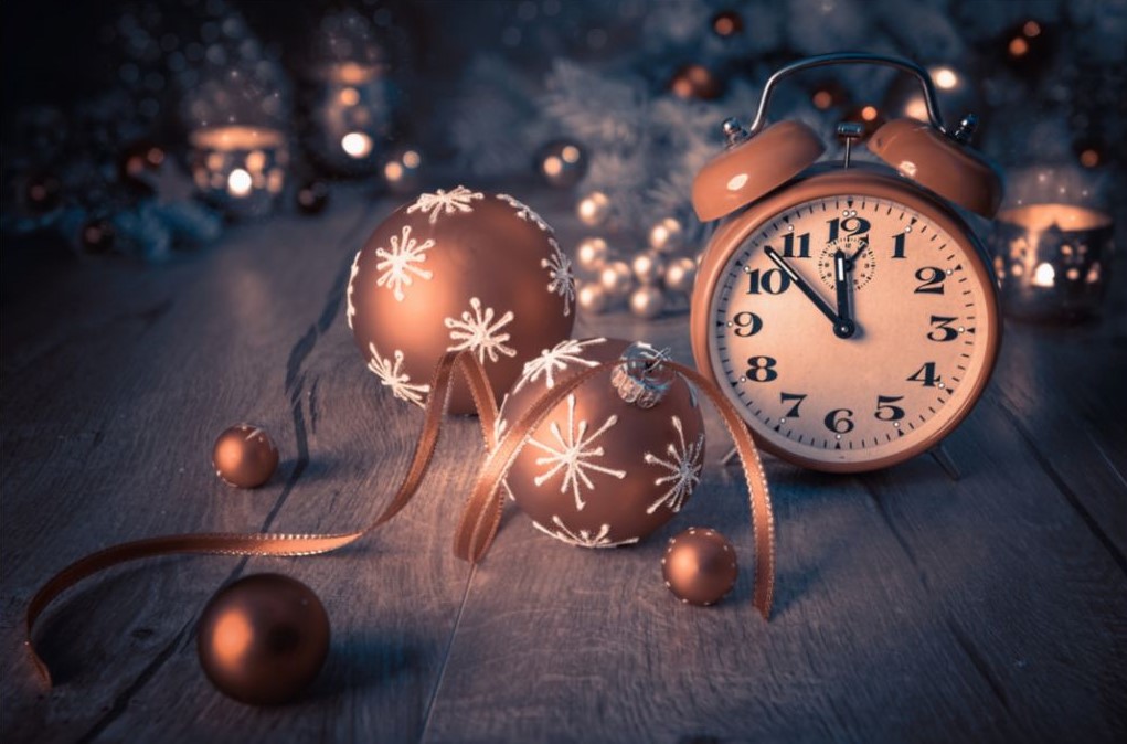 Happy New Year with Clock