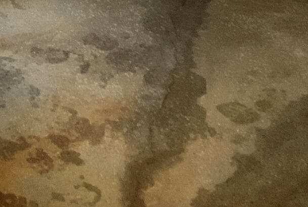 crack in concrete floor letting in water