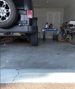 garage floor cracked in center