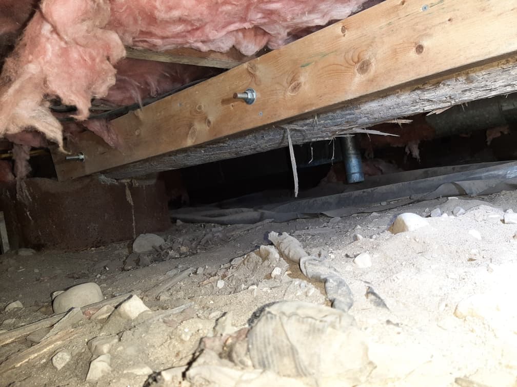 damaged crawl space that is too small