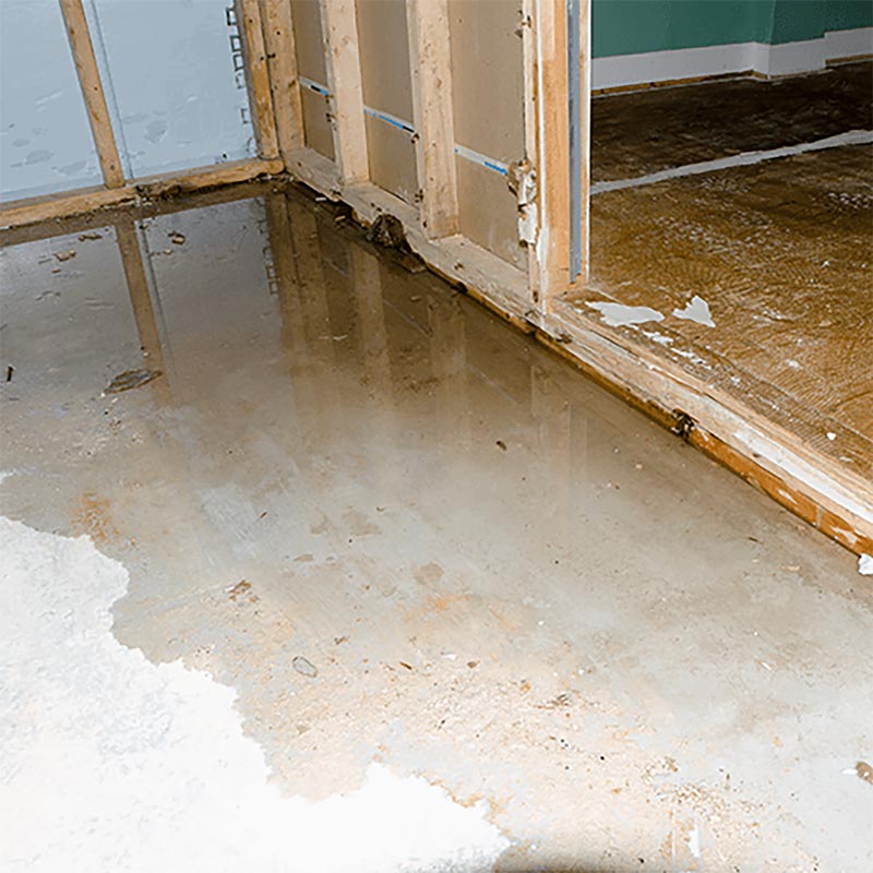 Basement floor with water seepage