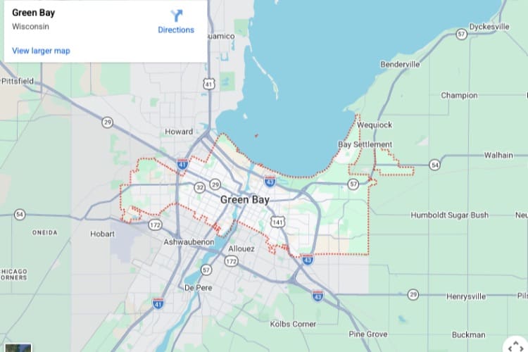 map of Green Bay