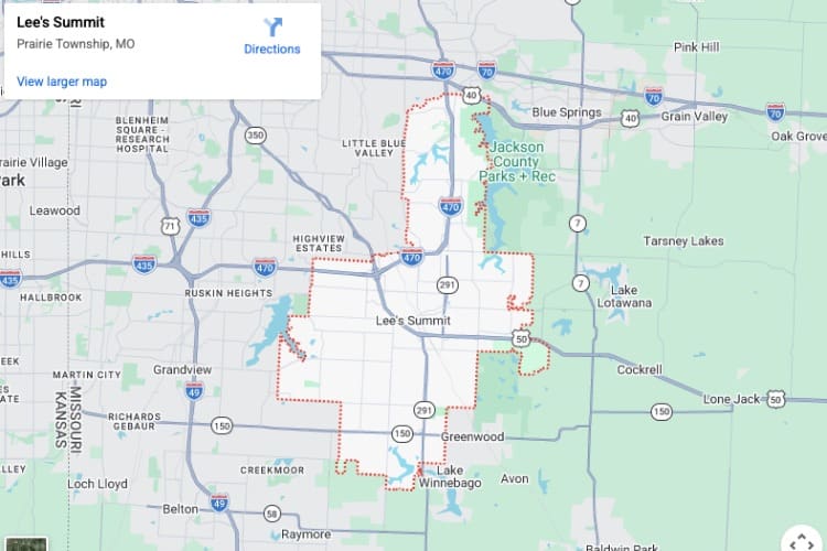 map of Lee's Summit MO