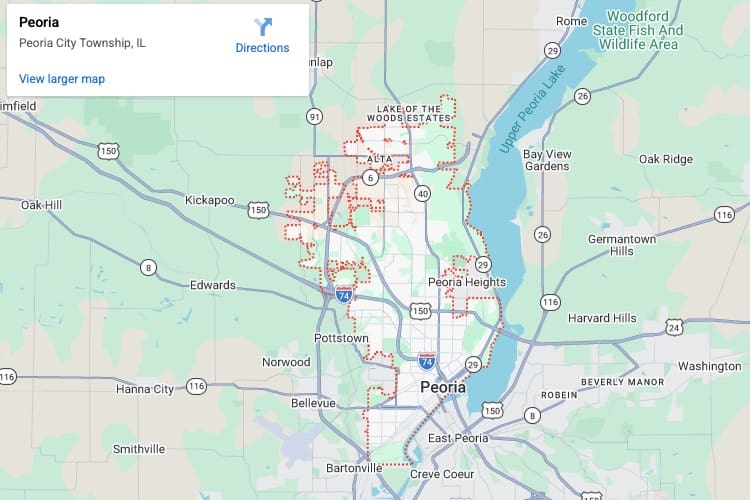 map of Peoria IL