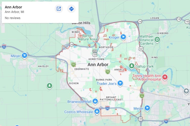map of Ann Arbor