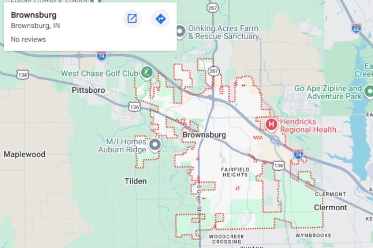 map of Brownsburg IN