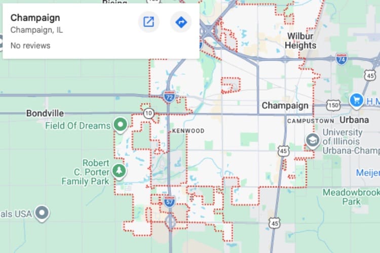 Champaign IL map