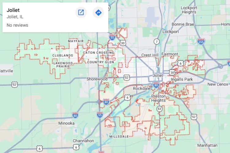 map of Joliet IL