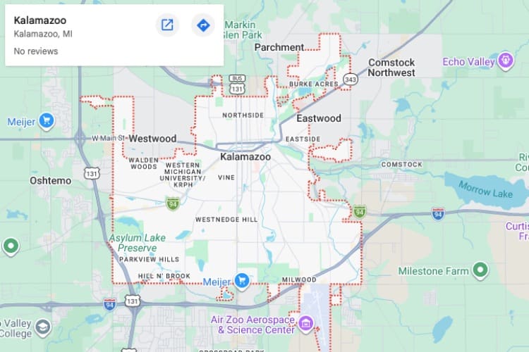 map of Kalamazoo MI