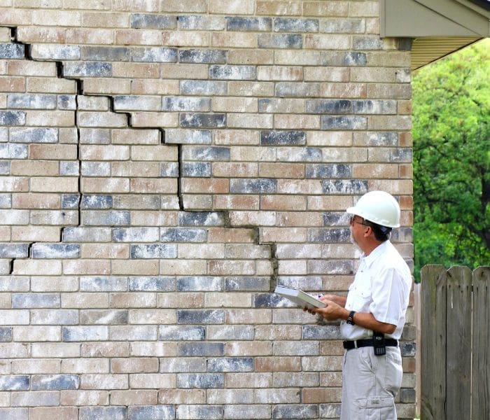 inspection home that needs foundation crack repair in middleburg heights