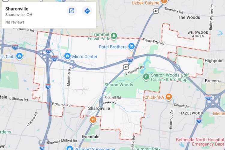 Sharonville OH map