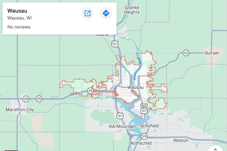 map of wausau wi