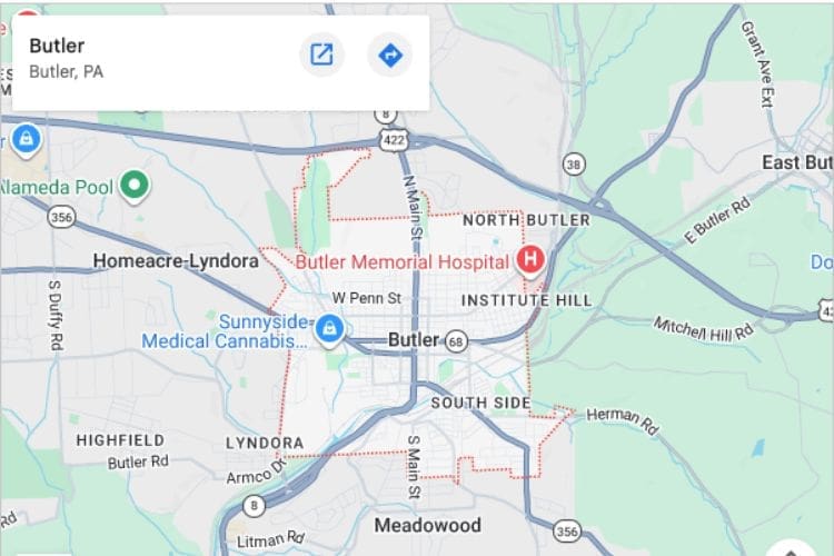 map of butler