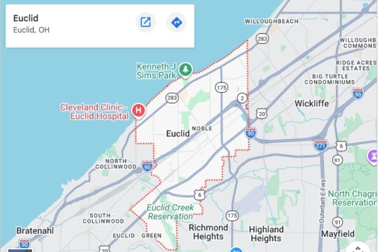 map of euclid oh