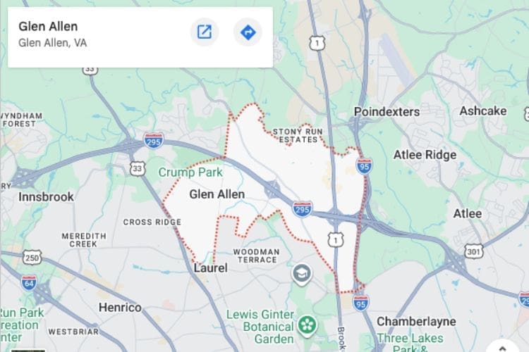 map of glen allen va