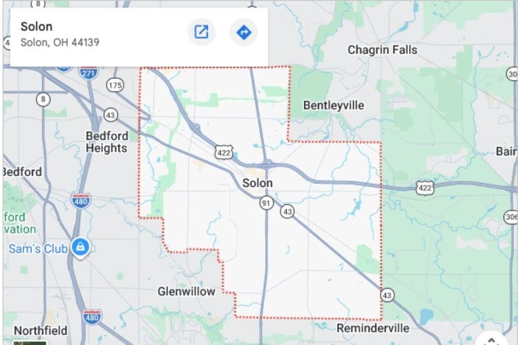 map of solon oh