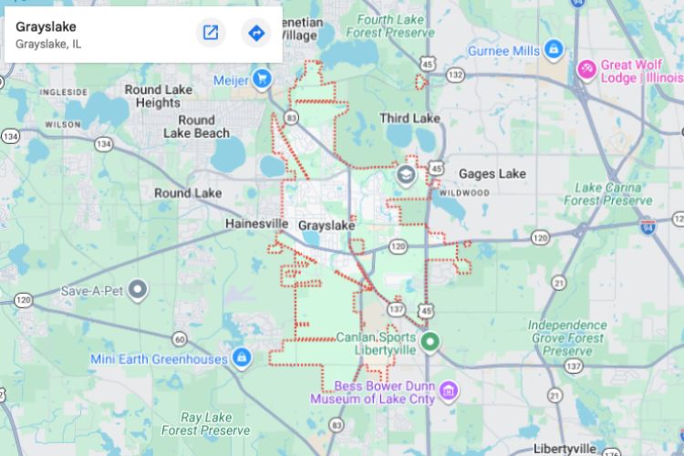 Grayslake IL map