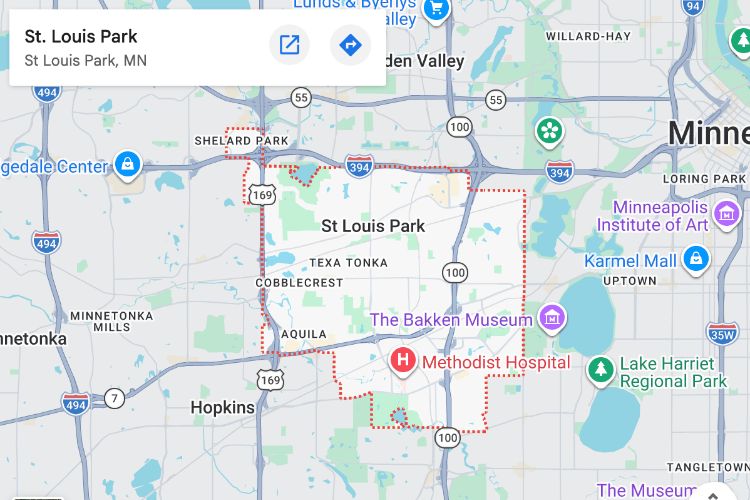 map of st louis park mn